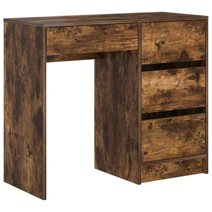 Desk with Drawer Smoked Oak 90 x 37.5 x 75 cm Engineered Wood