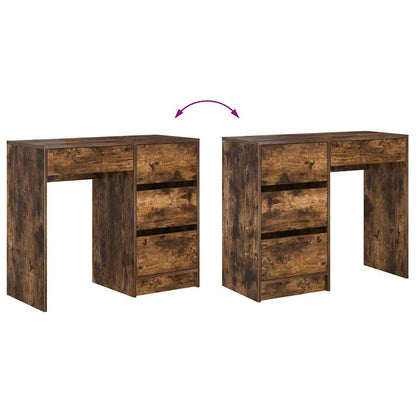 Desk with Drawer Smoked Oak 90 x 37.5 x 75 cm Engineered Wood