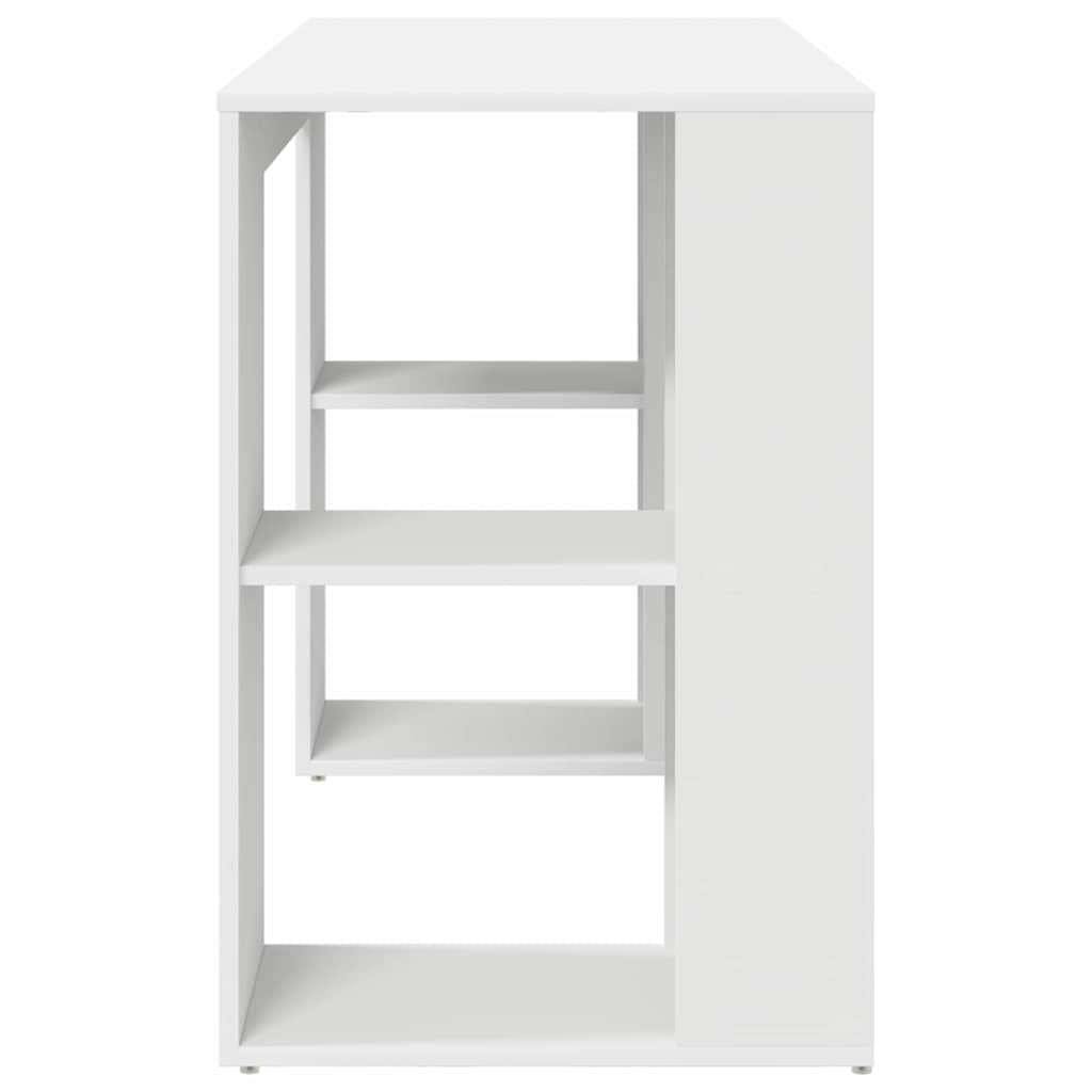 Desk with Shelf White 130 x 50.5 x 75 cm Engineered Wood