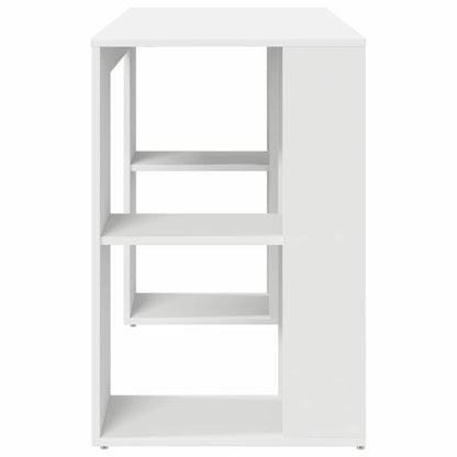 Desk with Shelf White 130 x 50.5 x 75 cm Engineered Wood