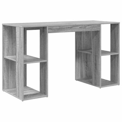 Desk with Shelf Grey Sonoma 130 x 50.5 x 75 cm Engineered Wood