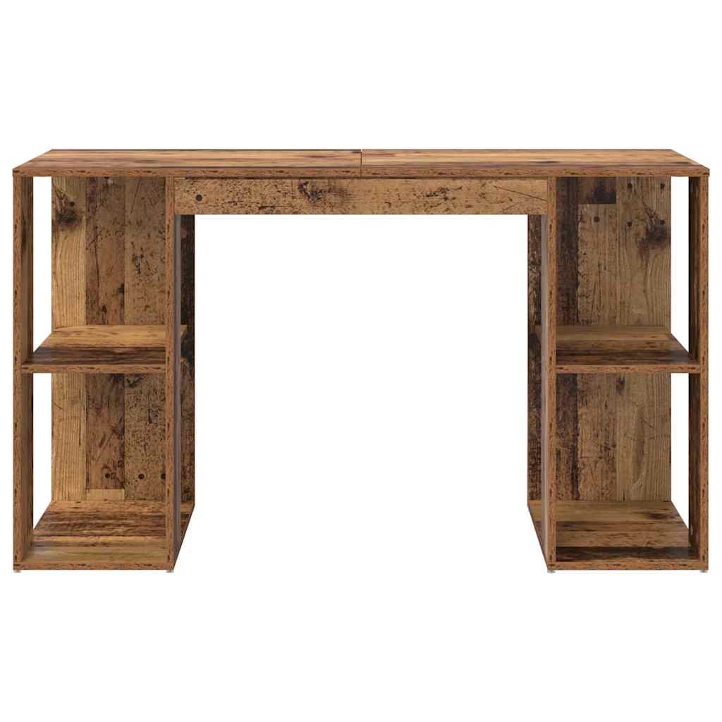 Desk with Shelf Old Wood 130 x 50.5 x 75 cm Engineered Wood