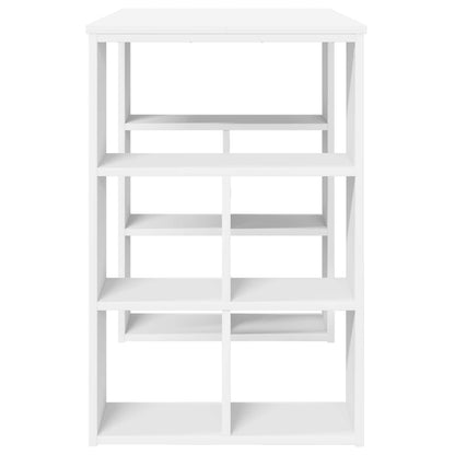 Desk with Shelf White 90 x 50 x 75 cm Engineered Wood