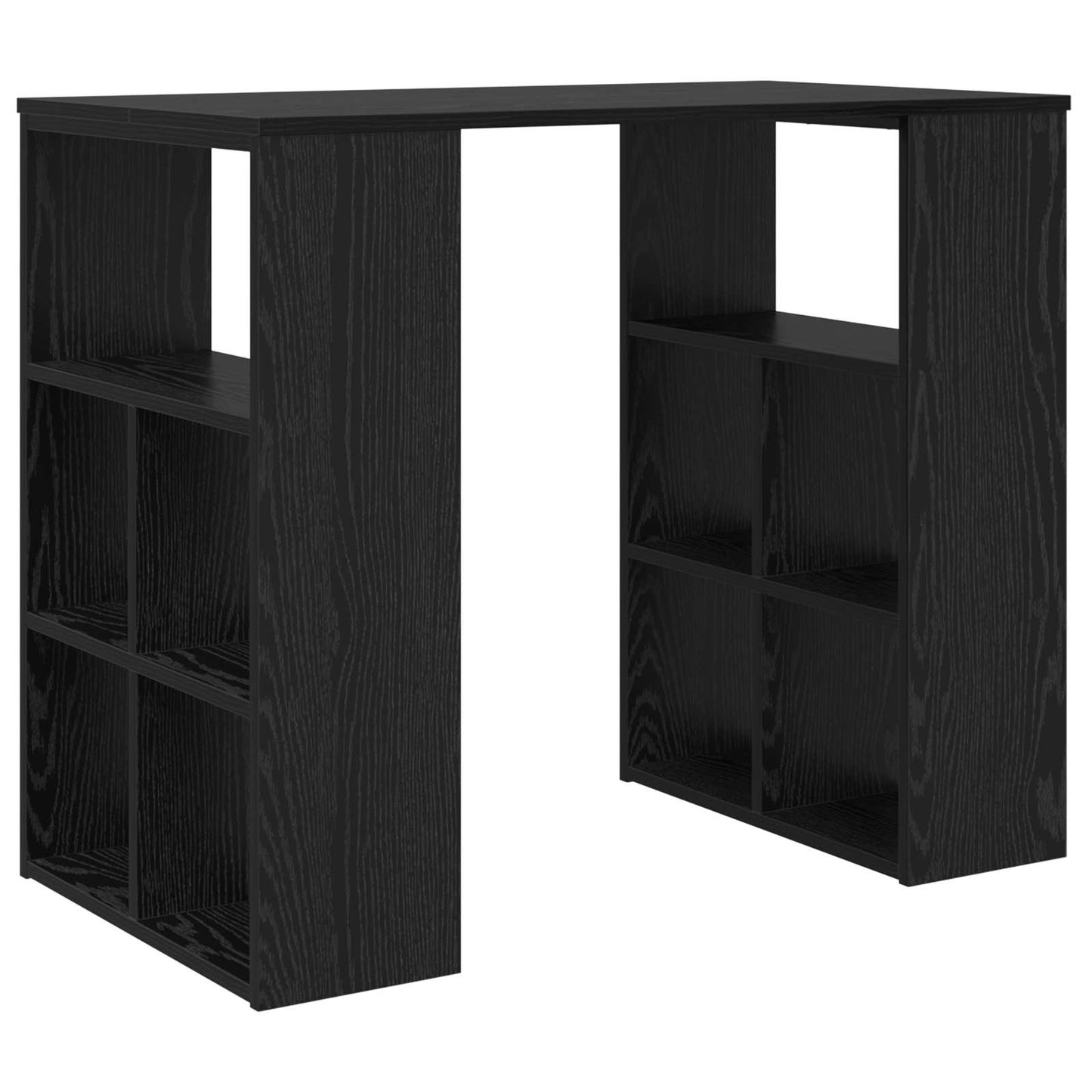 Desk with Shelf Black Oak 90 x 50 x 75 cm Engineered Wood
