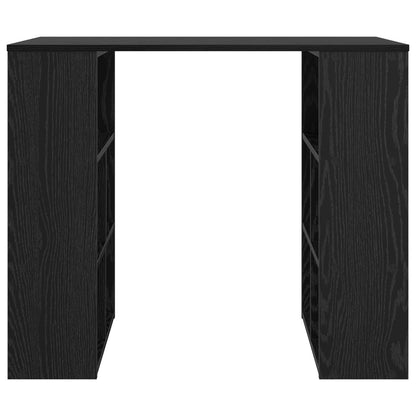 Desk with Shelf Black Oak 90 x 50 x 75 cm Engineered Wood