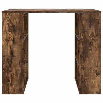 Desk with Shelf Smoked Oak 90 x 50 x 75 cm Engineered Wood
