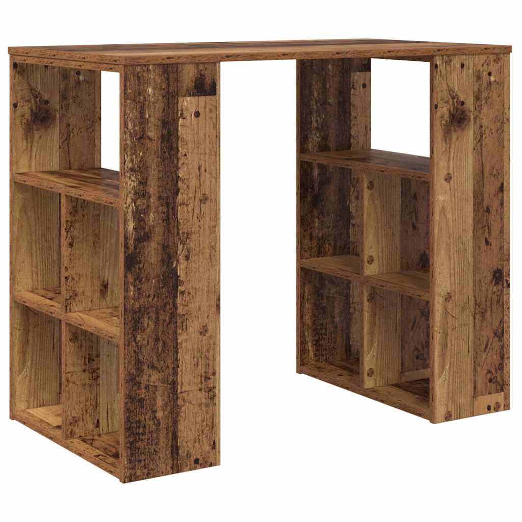 Desk with Shelf Old Wood 90 x 50 x 75 cm Engineered Wood