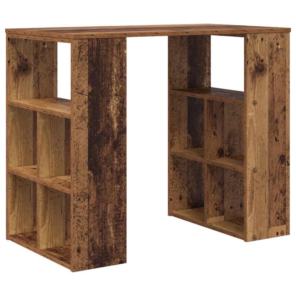 Desk with Shelf Old Wood 90 x 50 x 75 cm Engineered Wood
