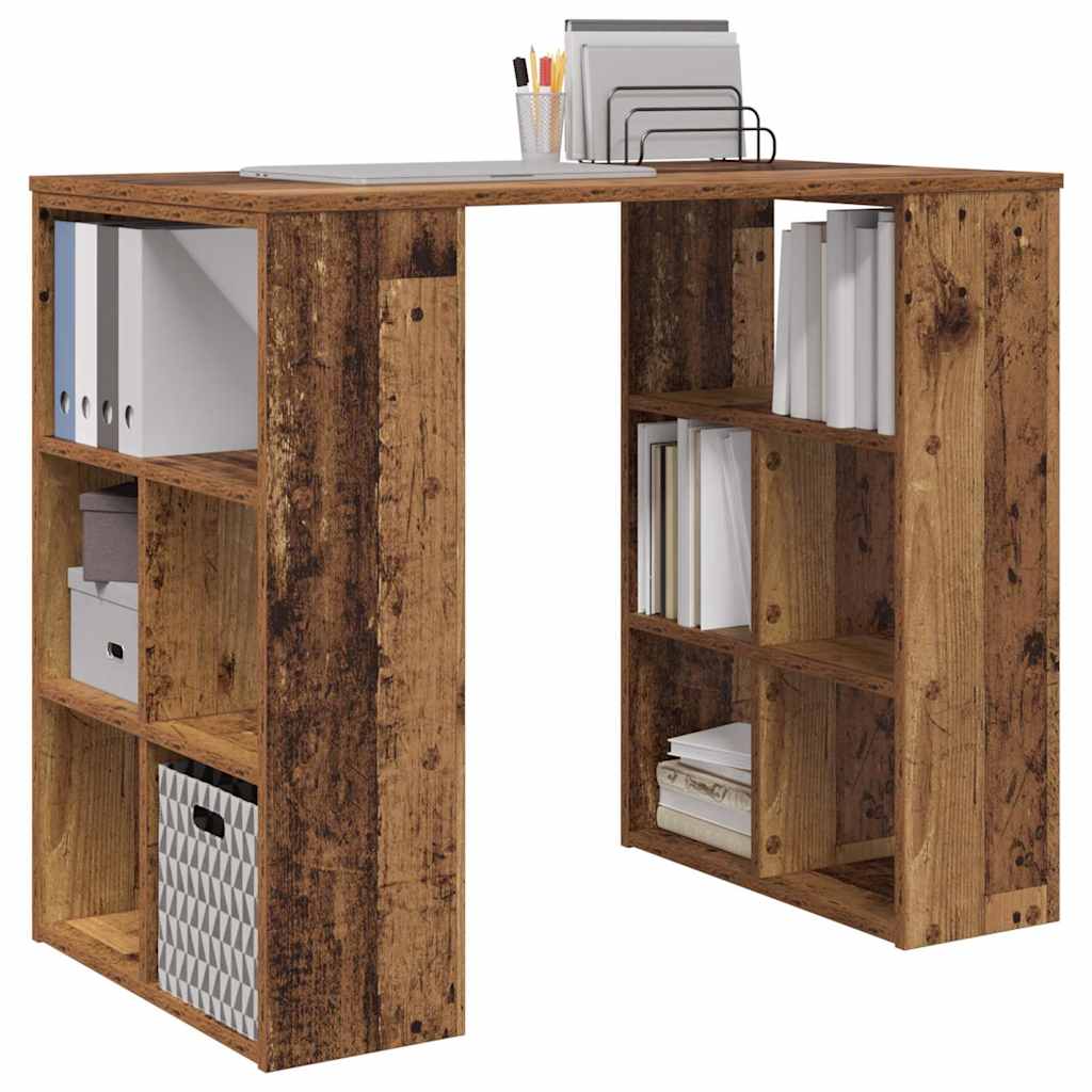 Desk with Shelf Old Wood 90 x 50 x 75 cm Engineered Wood