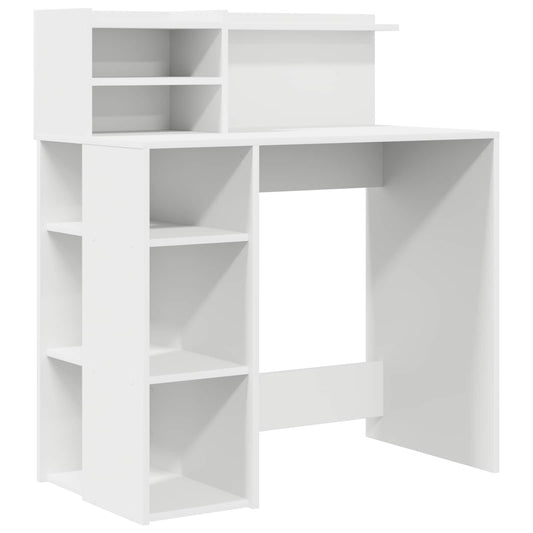 Desk White Engineered Wood 90 x 48 x 101.5 cm