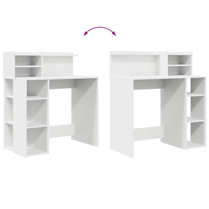 Desk with Shelf White 90 x 48 x 101.5 cm Engineered Wood
