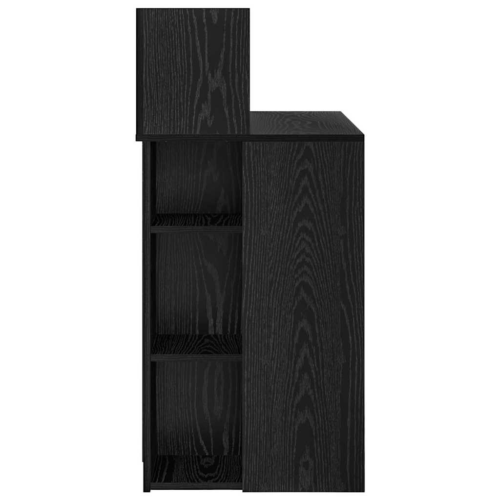 Desk with Shelf Black Oak 90 x 48 x 101.5 cm Engineered Wood