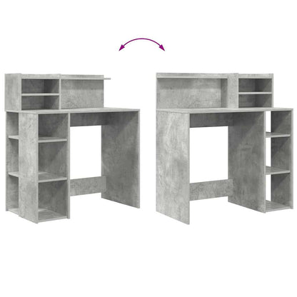 Desk Concrete Grey 90 x 48 x 101.5 cm Engineered Wood