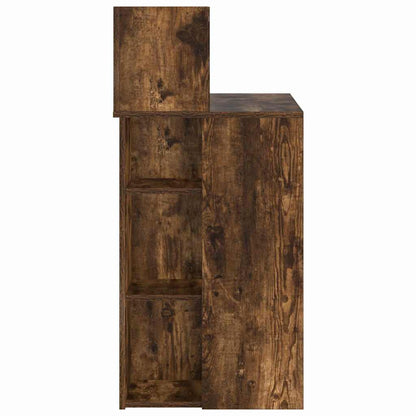 Desk with Shelf Smoked Oak 90 x 48 x 101.5 cm Engineered Wood