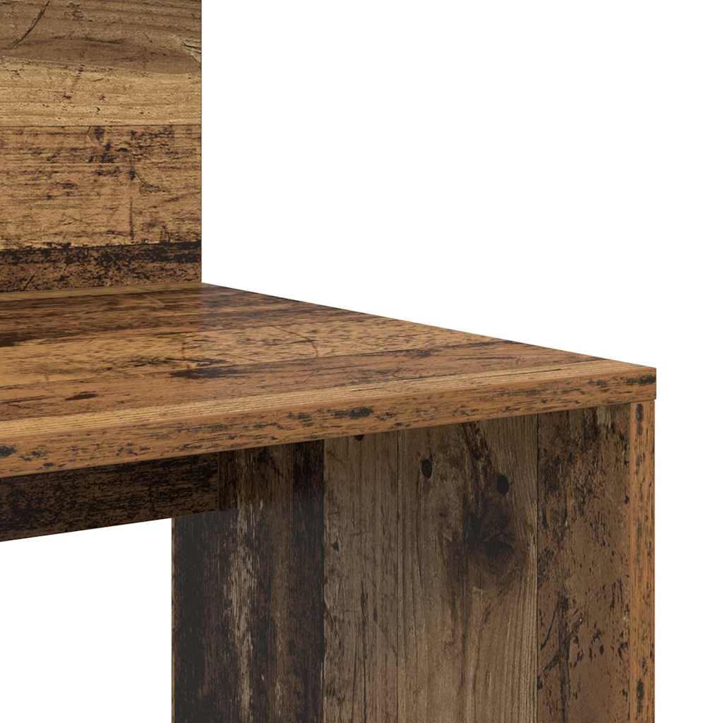 Desk with Shelf Old Wood 90 x 48 x 101.5 cm Engineered Wood
