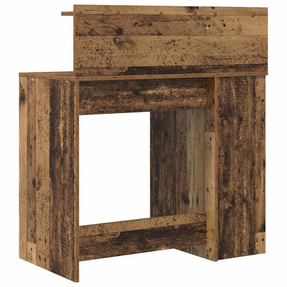 Desk with Shelf Old Wood 90 x 48 x 101.5 cm Engineered Wood