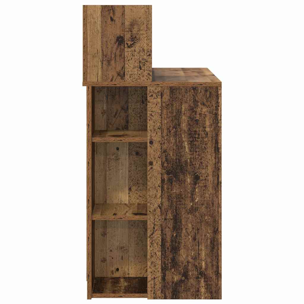 Desk with Shelf Old Wood 90 x 48 x 101.5 cm Engineered Wood