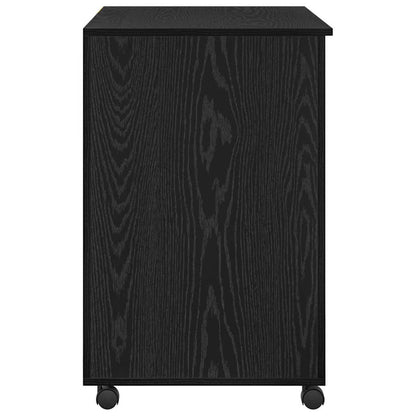Desk with Wheels Black Oak 91 x 50 x 77 cm Engineered Wood