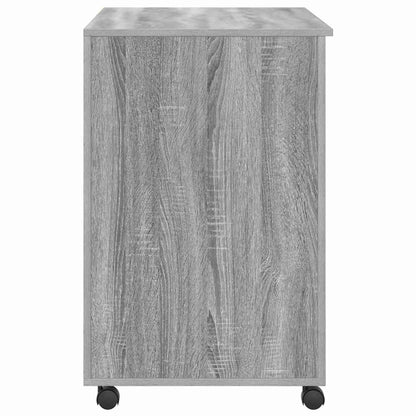 Desk with Wheels Grey Sonoma 91 x 50 x 77 cm Engineered Wood