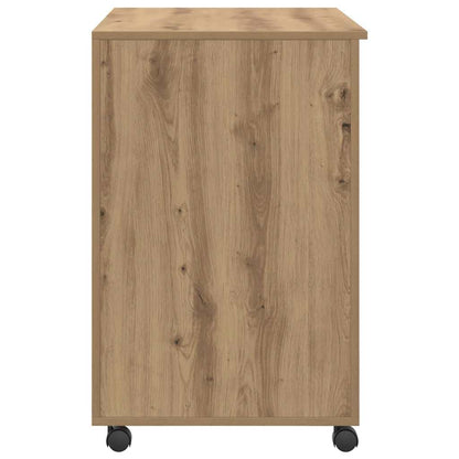 Desk with Wheels Artisan Oak Engineered Wood 91 x 50 x 77 cm