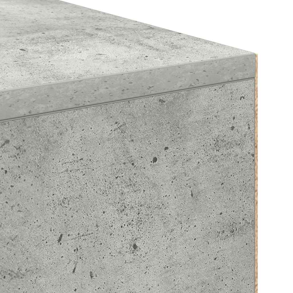 Desk with Shelf Concrete Grey 102 x 50 x 75 cm Engineered Wood