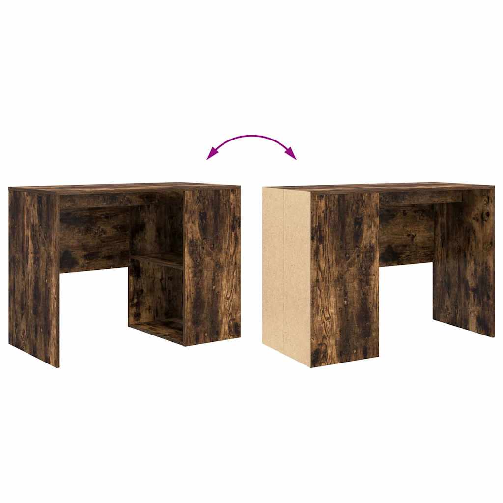 Desk with Shelf Smoked Oak 102 x 50 x 75 cm Engineered Wood