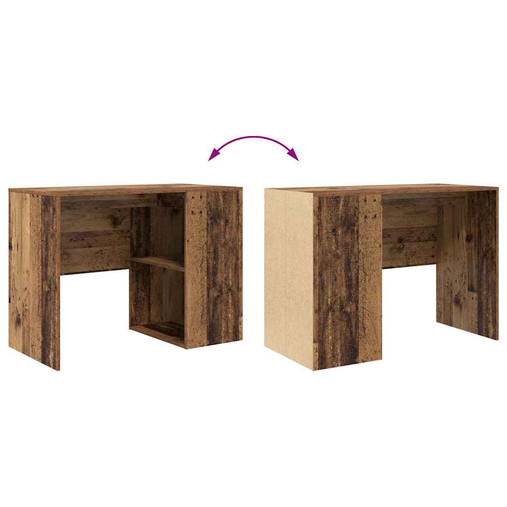Desk with Shelf Old Wood 102 x 50 x 75 cm Engineered Wood