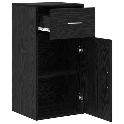 Sideboard with Drawer Black Oak 38 x 34 x 75 cm