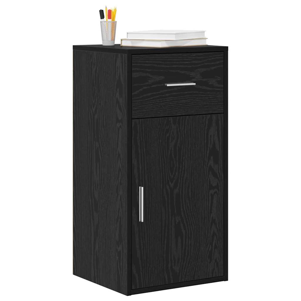 Sideboard with Drawer Black Oak 38 x 34 x 75 cm