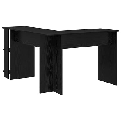 Corner Desk Black Oak 140 x 113.5 x 75 cm Engineered Wood