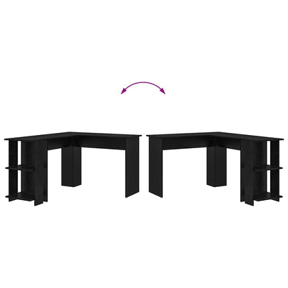 Corner Desk Black Oak 140 x 113.5 x 75 cm Engineered Wood