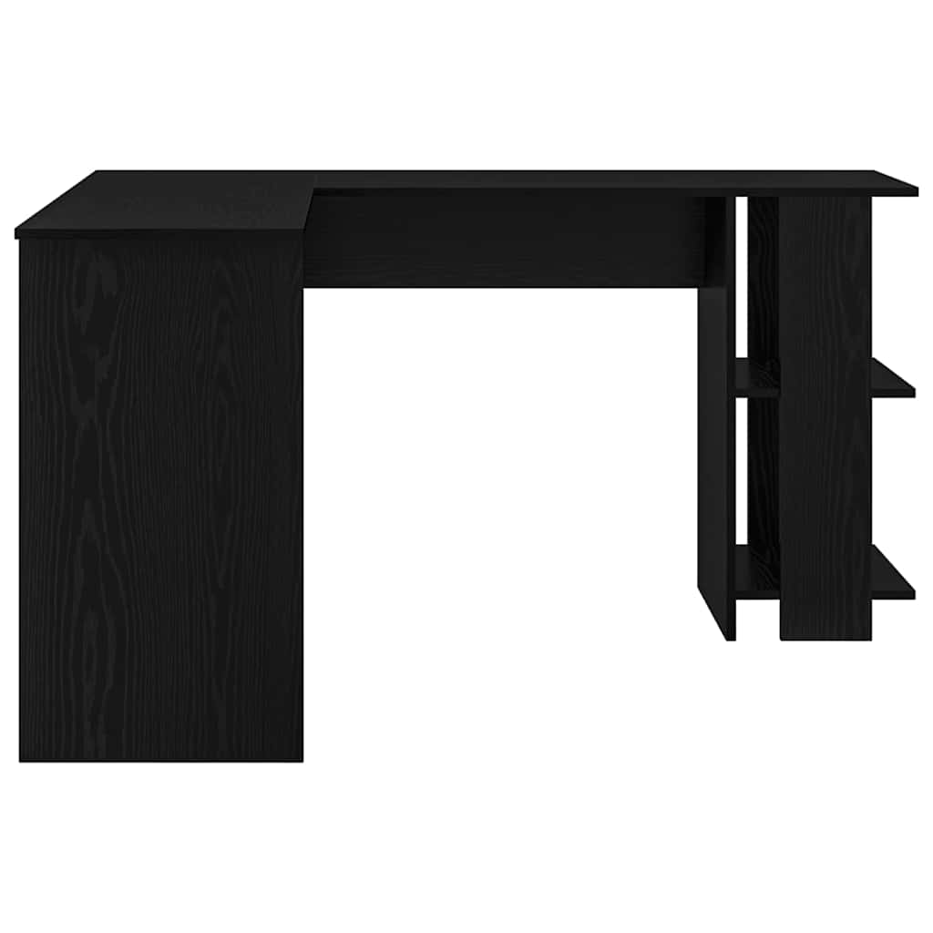 Corner Desk Black Oak 140 x 113.5 x 75 cm Engineered Wood