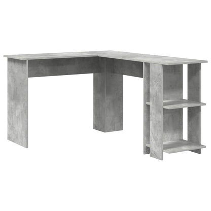 Corner Desk Concrete Grey 140 x 113.5 x 75 cm Engineered Wood