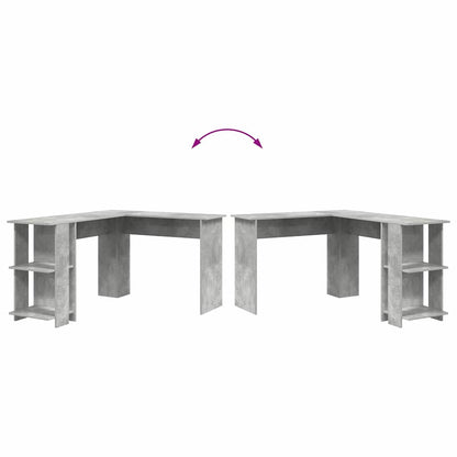 Corner Desk Concrete Grey 140 x 113.5 x 75 cm Engineered Wood