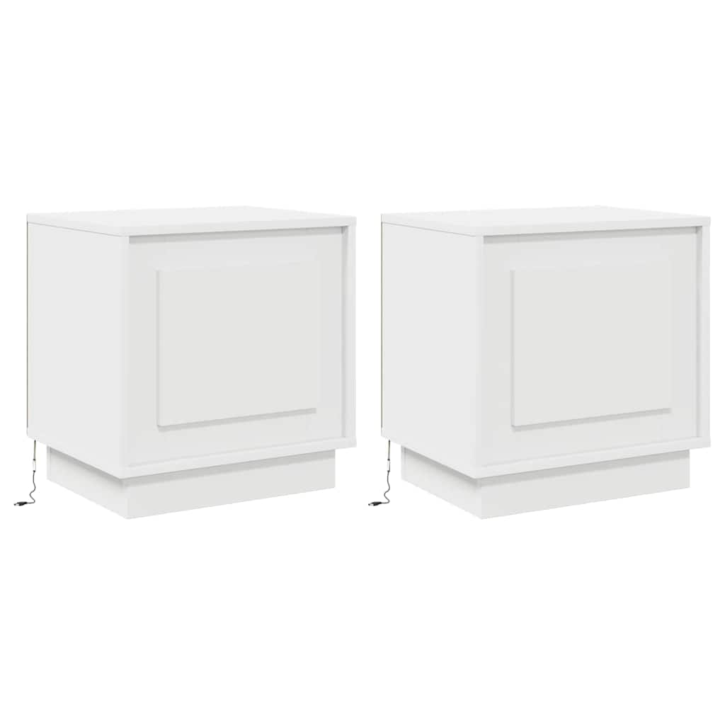 Bedside Cabinet 2 pcs White 44 x 34.5 x 45 cm Engineered Wood