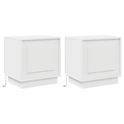 Bedside Cabinet 2 pcs White 44 x 34.5 x 45 cm Engineered Wood