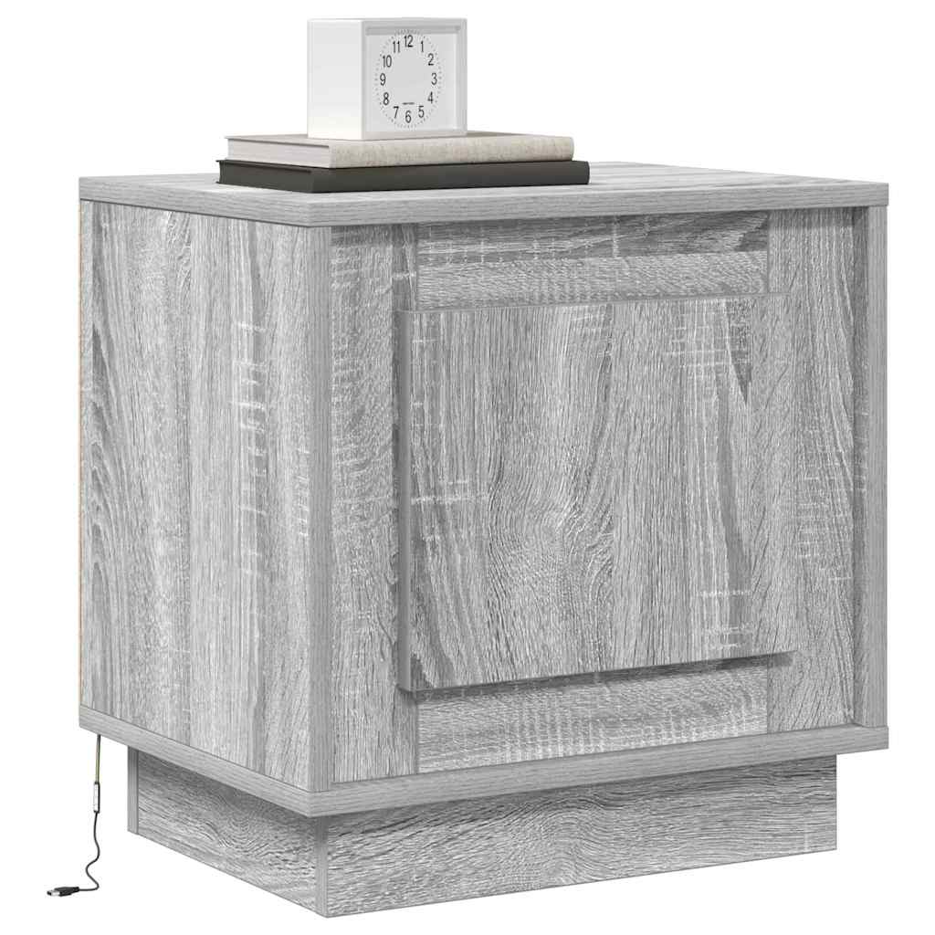 Bedside Cabinet Grey 44 x 34.5 x 45 cm Engineered Wood