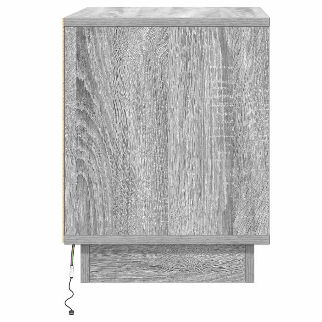 Bedside Cabinet Grey 44 x 34.5 x 45 cm Engineered Wood