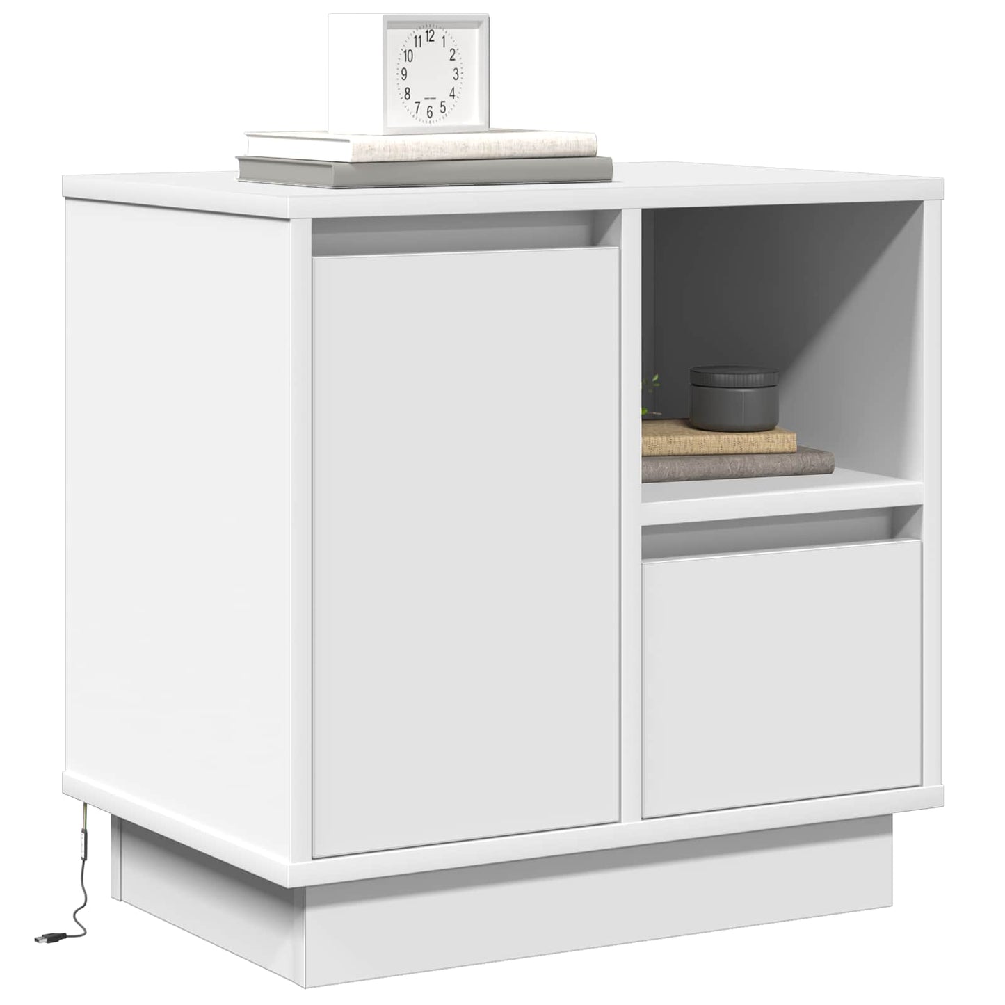 Bedside Cabinet White 50 x 34.5 x 50 cm Engineered wood