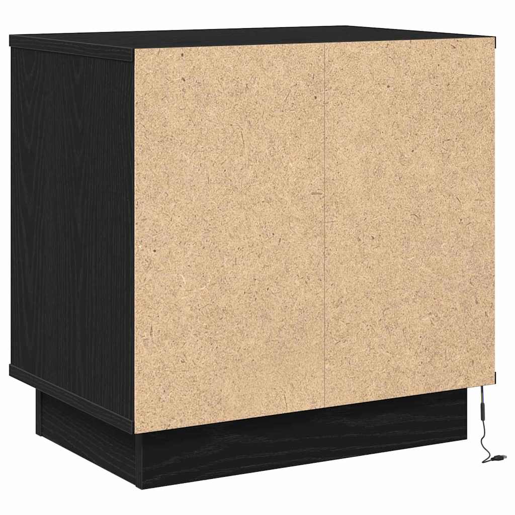 Bedside Cabinet Black Oak 50 x 34.5 x 50 cm Engineered wood