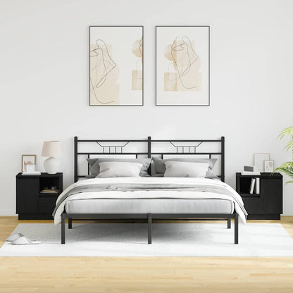 Bedside Cabinet with Drawer 2 pcs Black Oak 50 x 34.5 x 50 cm