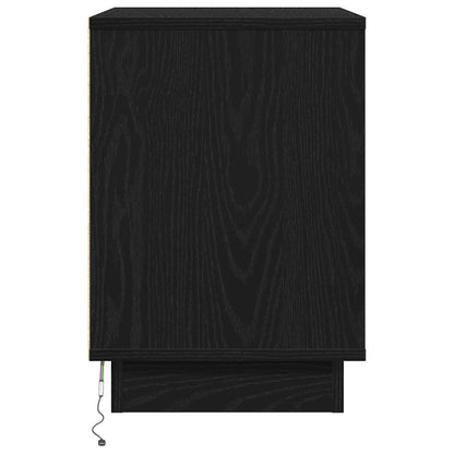 Bedside Cabinet with Drawer 2 pcs Black Oak 50 x 34.5 x 50 cm
