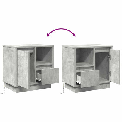 Bedside Cabinet 2 pcs Concrete Grey 50 x 34.5 x 50 cm