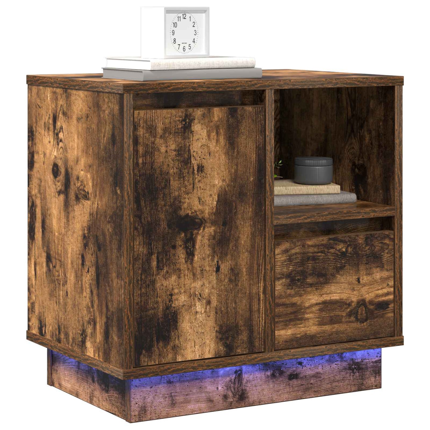 Bedside Cabinet with Drawer 2 pcs Smoked Oak 50 x 34.5 x 50 cm