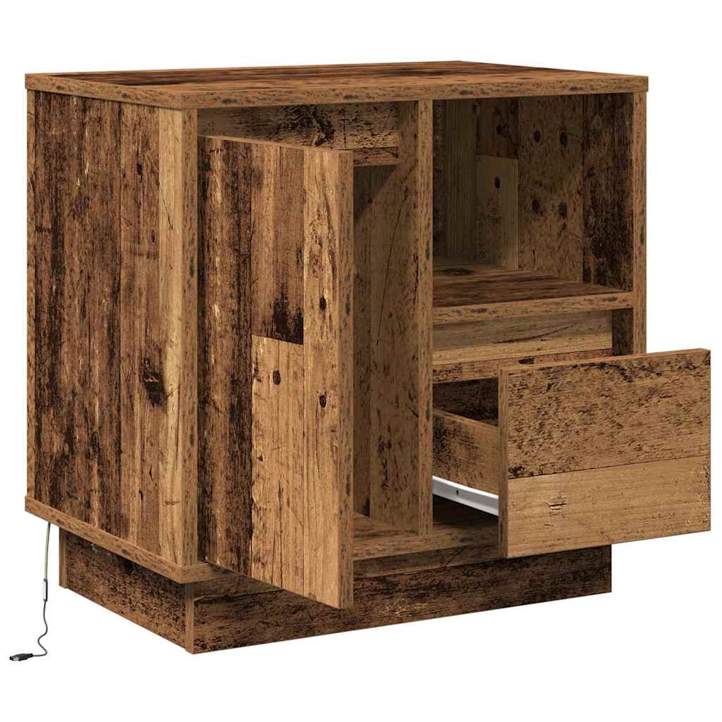 Bedside Cabinet with Drawer 2 pcs Old Wood 50 x 34.5 x 50 cm