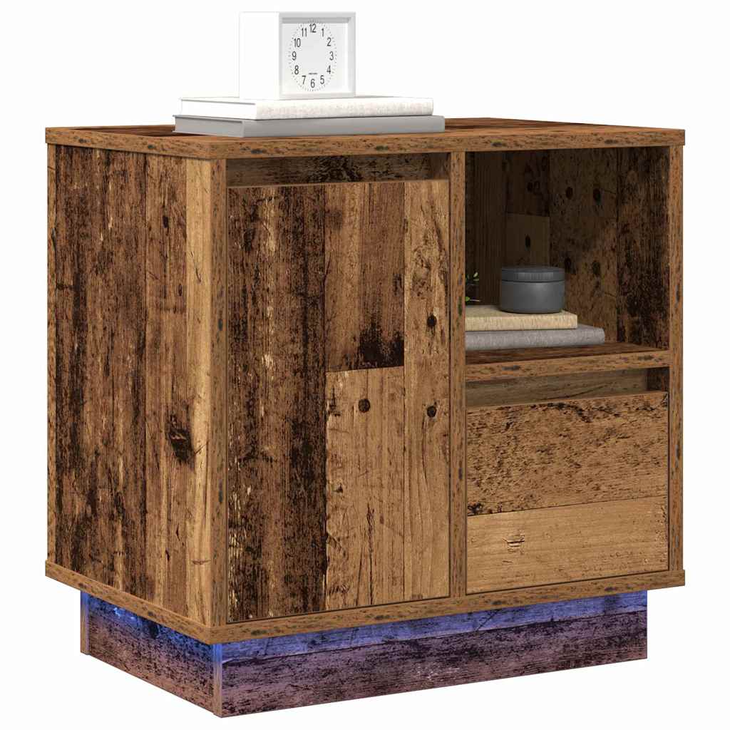 Bedside Cabinet with Drawer 2 pcs Old Wood 50 x 34.5 x 50 cm