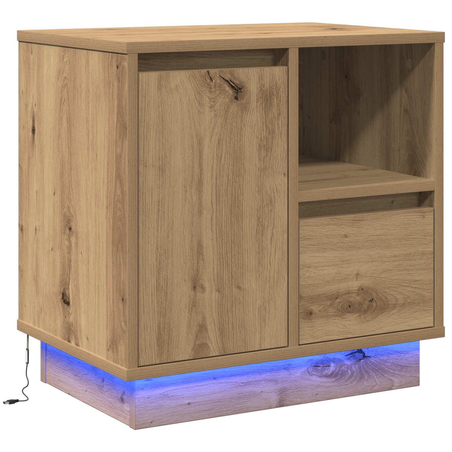 Bedside Cabinet Artisan Oak 50 x 34.5 x 50 cm Engineered wood