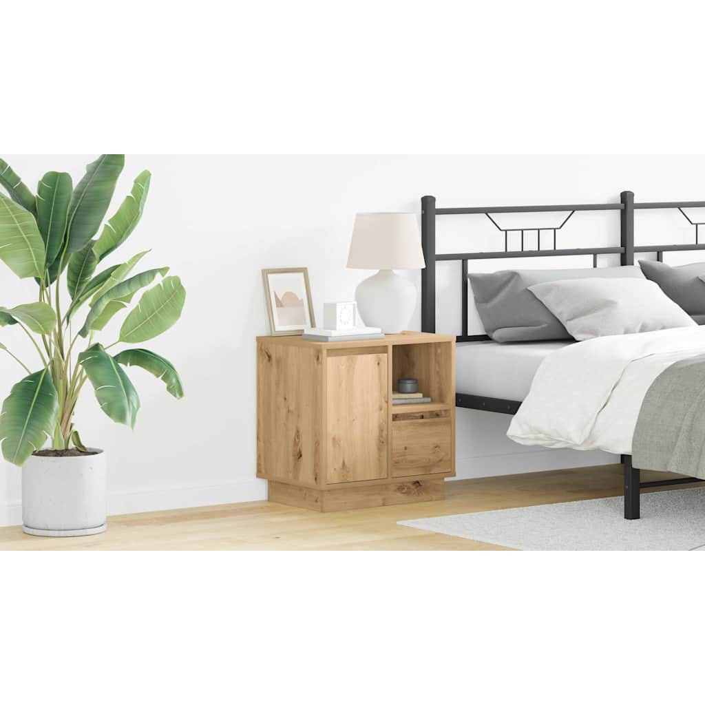 Bedside Cabinet with Drawer 2 pcs Artisan Oak 50 x 34.5 x 50 cm