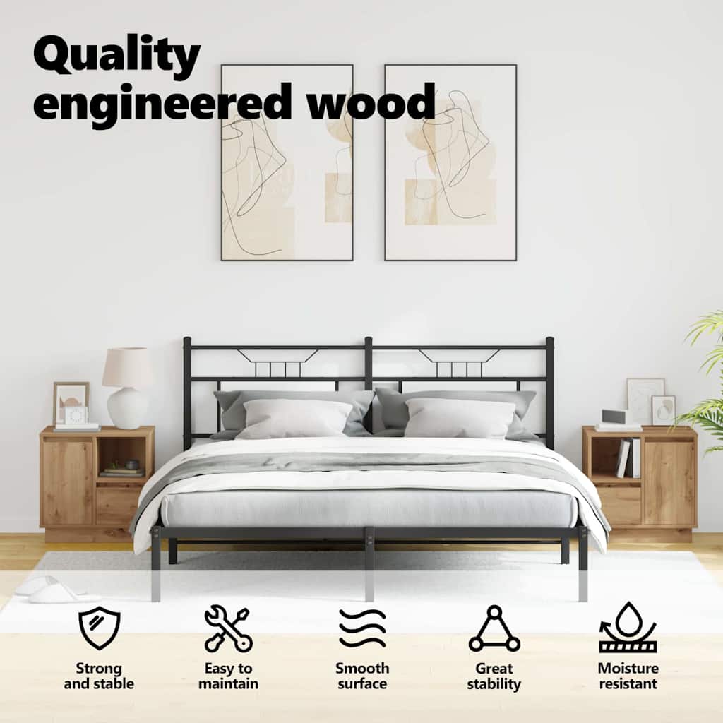 Bedside Cabinet with Drawer 2 pcs Artisan Oak 50 x 34.5 x 50 cm