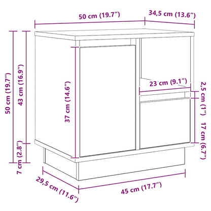 Bedside Cabinet with Drawer 2 pcs Artisan Oak 50 x 34.5 x 50 cm